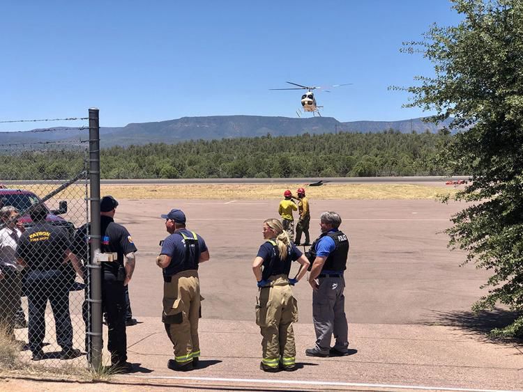 Crews watching at the airport
